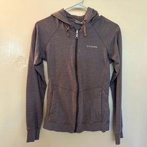 Gray Columbia zip-front hoodie.  Size XS.  Good condition.